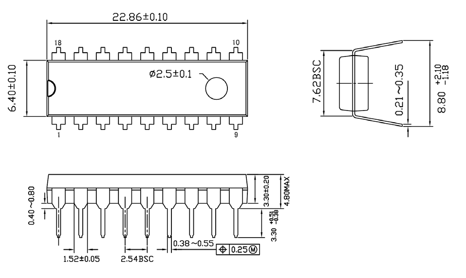 High voltage high current 8 channel dmos transistor array TOSHIBA ...